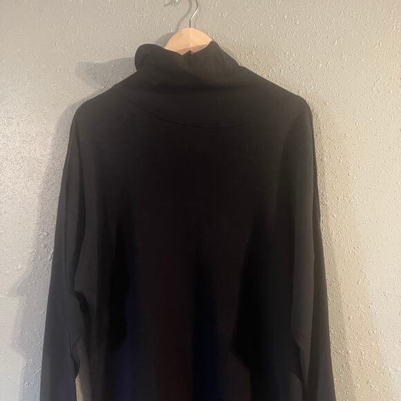 Vintage Joan Voss USA Black Sweater Dress PTP 25" Elegant Feminine Workwear Warm - Picture 2 of 10